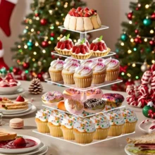 Round Acrylic Cake Display Stand, Multi-Tier Dessert Food Rack, Suitable For Wedding, Birthday Party Cake Stand, Cake Decoration, Cupcake Stand, Cake Decor, Cake Riser, Wedding Decor, Wedding Party Supplies, Wedding Decorations, Wedding Accessories, Wedding Cake Stand, Back To School - Clear - View 11