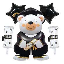 5pcs Oversized Graduation Bear Balloon Set, Made Of Aluminum Foil With Graduation Cap Design, Suitable For Party Decoration And Graduation Celebration - View 8
