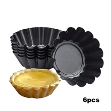 6/12pcs Non-Stick Metal Egg Tart Mold, Baking Cups, Tart Shells Mold - Multicolor - View 12