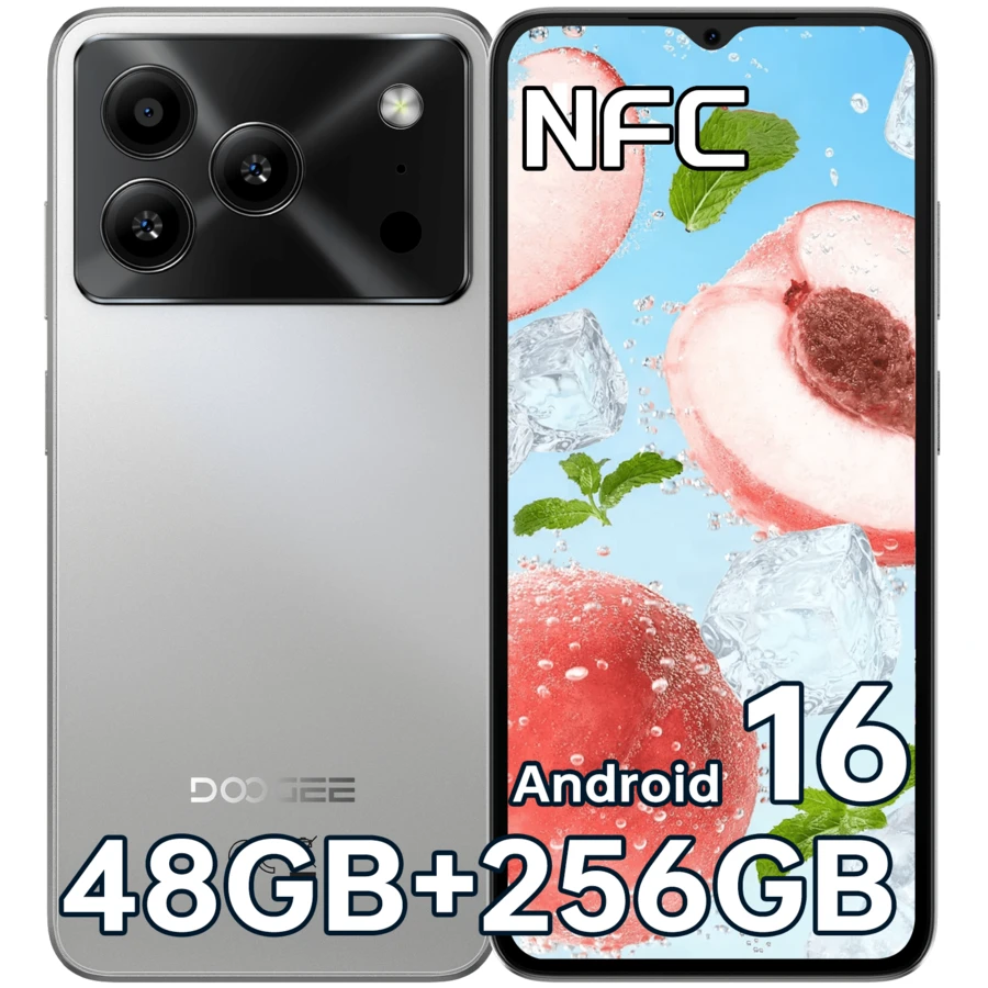 DOOGEE Note 56 Plus Android 16 智慧型手機 無合約，優雅簡約設計，48GB+256GB，6.56" 90Hz 螢幕，八核 4G 行動電話，50MP AI 相機，雙卡雙待，Widevine L1，GPS NFC - 自然色 - 查看 1