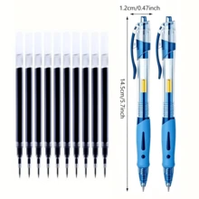 12pcs Large Capacity Ballpoint Pen Set, Blue Ink, Comfortable Grip Quick-Drying, [2pcs Pens + 10pcs Refills] 0.5mm Fine Point, Smooth Writing, Ideal For Note-Taking And Writing, Perfect Office And School Supplies, Great Gift For Birthday, Christmas, Halloween, Valentine's Day, New Year, Easter! - 12pcs - View 9