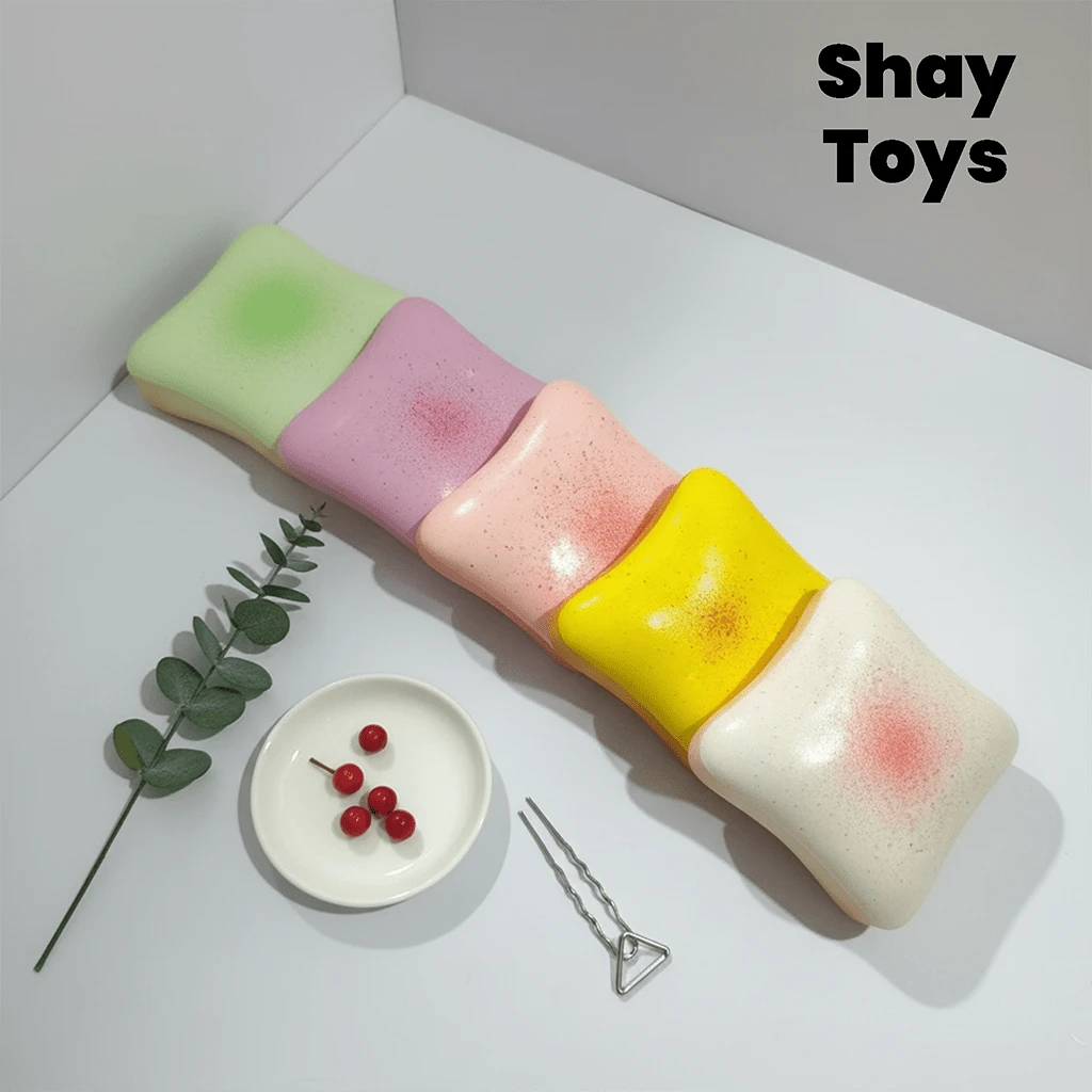 1pc Super Soft Butter Toast Squishy Stress Relief Squeeze Toy - Perfect Gift For Birthday, Holiday, Christmas - Multicolor - View 1