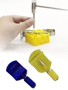 1/14pcs Blue/Yellow Watch Band Removal Repair Tool Kit - Watch Strap Adjustment Tools, Includes Removal Tools, Band Tool Set, Watch Strap Adjustment, Replacement And Resizing Repair Kit, Watch Hammer, Spring Bar, Perfect Gift For Watch Enthusiasts - Multicolor - View 2