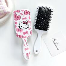 Hasbro Bàn chải tóc massage êm ái, không gây hư tổn, thiết kế hình mèo hoạt hình, giúp gỡ rối, bàn chải tạo kiểu cầm tay, dùng hàng ngày, quà tặng cho bạn gái, 23x7cm, nhựa ABS, kiểu dáng hoạt hình dễ thương - họa tiết mèo/báo/trái tim, màu hồng - Phong cách ngẫu nhiên - Xem 7