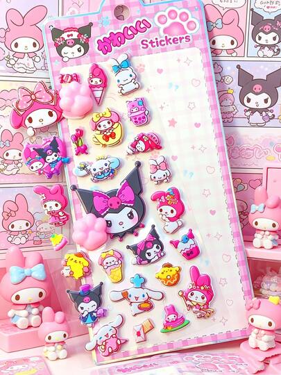 经典3D闪光贴纸，多表情多姿势贴纸，学生日记装饰贴纸，儿童教育奖励贴纸，手机壳及行李箱装饰贴纸，高品质时尚治愈系手工材料