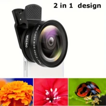 0.45X Super Wide Angle Macro Lens Kit, Optical Zoom Function, Suitable For Smartphones, HD Wide Angle Lenses And Portable DSLR Cameras, Universal Compatibility - A - 查看 5