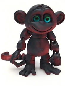 3D Printed Monkey Model Toy, Random Eye Color, Stress Toy, Sensory Toy, Children's Toy, Cute And Portable, Colorful, 3D Printed Monkey Model Ornament, Realistic Animal Ornament, Suitable For After-School, Holidays, Easter, Birthday And Party - Multicolor - View 7