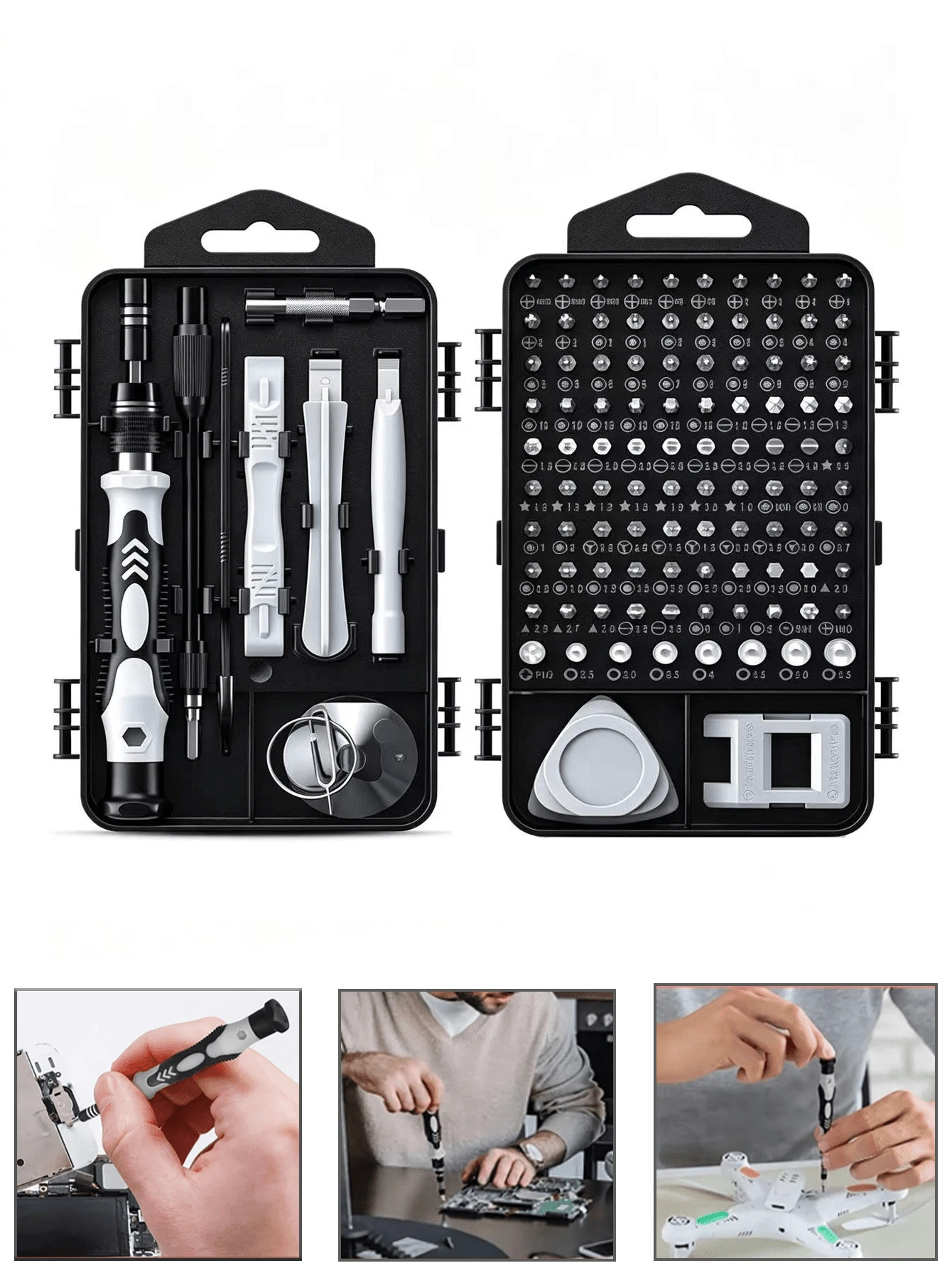 115pcs Precision Screwdriver Disassembly Tool Kit, Home Computer Phone Repair Disassembly Screwdriver Tool, Chrome Vanadium Steel Magnetic Repair Tool Set, Multi-Functional Disassembly Tool Combination - A - View 1