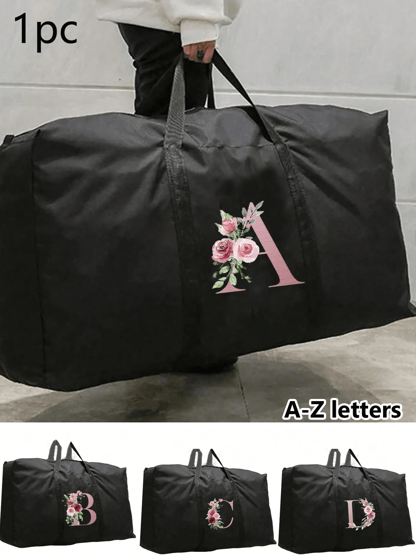 Foldable Travel Bag Unisex Storage Bag Portable Women's Handbag Men's Large Capacity Luggage Bag Multifunctional Travel Accessory - Black - View 1
