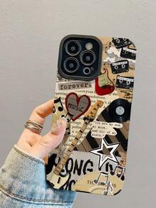 1 chiếc ốp lưng điện thoại chống sốc, thời trang và thanh lịch màu đỏ hình trái tim và đàn guitar, bảo vệ điện thoại thiết yếu hàng ngày, thiết kế đẹp, thích hợp làm quà tặng cho bạn bè và gia đình, tương thích với IPhone17/17Air/17Pro/17ProMax/IPhone16/16Plus/16Pro/16ProMax/IPhone15/15Plus/15Pro/15ProMax/IPhone14/14Plus/14Pro/14ProMax/IPhone13/13Pro/13ProMax/IPhone12/12Pro/12ProMax/IPhone11/IPhone11Pro/11ProMax - Nhiều màu - Xem 5