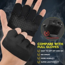 Găng tay tập gym hở ngón cho nam và nữ, găng tay tập luyện thoáng khí, chống trơn trượt với lớp đệm lòng bàn tay, găng tay nâng tạ nhẹ dành cho tập thể dục, tập luyện, hít xà, đạp xe, chèo thuyền, hỗ trợ cổ tay. - A - Xem 5