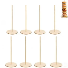 3 piezas Soporte de exhibición de donas de madera - Perfecto para decoración de cumpleaños, boda y fiesta - Albaricoque - Ver 15