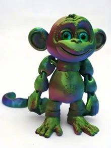 3D Printed Monkey Model Toy, Random Eye Color, Stress Toy, Sensory Toy, Children's Toy, Cute And Portable, Colorful, 3D Printed Monkey Model Ornament, Realistic Animal Ornament, Suitable For After-School, Holidays, Easter, Birthday And Party - Multicolor - View 6