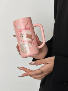 可爱陶瓷杯，高品质饮水杯，卡通马克杯，家用早餐杯，牛奶杯 - 彩色 - 查看 7