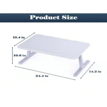 Laptop Bed Tray Desk Adjustable Laptop Table Foldable Portable Laptop Desk For Eating Breakfast On Bed/Couch , Working, Writing, Gaming, Drawing(Black Or Grey) - Grey - View 2