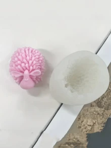 新款3D蓬松绵羊造型硅胶模具 | DIY蜡烛/石膏装饰手工动物工艺模具，硅胶材质，手工礼品模具，树脂模具 - A-白色 - 查看 10