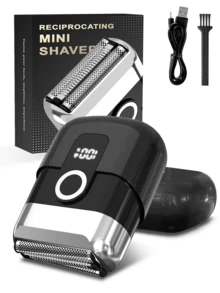 Men's Electric Shaver With Digital Display, Rechargeable Foil Shaver, Ultra-Portable Wet & Dry Razor, Compact Travel Shaver – Holiday Gift For Him, Father's Day Gift - Xám - Xem 1