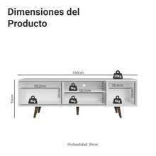 Mueble Mesa Para Tv Rack Madesa Torino Hasta 80'' Blanco - Multicolor - Ver 3
