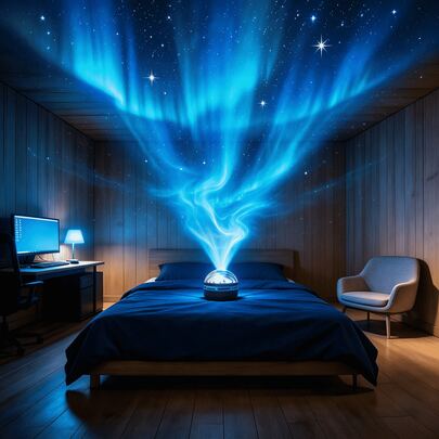 1 đèn chiếu sao LED Galaxy, hiệu ứng cực quang, đèn chiếu sáng đa màu điều khiển từ xa cho phòng chiếu phim gia đình, trần nhà, phòng ngủ, trang trí tiệc.