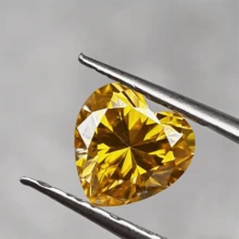 1 Peça Moissanita Sintética com Formato de Coração - Cor Dourada Fresca, Gema Solta de Alta Qualidade, Adequada para Fabricação de Joias, Brincos, Colares e Pulseiras - Acessório de Luxo Acessível, Material para Fabricação de Joias, Decoração Elegante - Amarelo - Visão 7