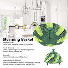 1pc Double-Layer Steamer Set, Heat-Resistant Folding Steamer Rack With Central Handle, Suitable For Steaming Fruits, Vegetables And Other Ingredients In The Kitchen - View 3