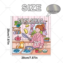 Sách tô màu COZY GIRLS dành cho người lớn và trẻ em, đậm nét và dễ tô, thiết kế tối giản khổ lớn giúp bạn thư giãn, bao gồm các họa tiết dễ thương và thoải mái (đậm nét và dễ tô), quà tặng Ngày của Mẹ, đồ dùng học tập cho năm học mới. - Thời gian dành cho các cô gái - Xem 4