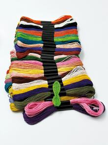 24 piezas/50 piezas de hilo de bordar de colores surtidos, hilo de 6 hebras de 8m de longitud completa, paquetes de colores aleatorios, adecuado para punto de cruz, manualidades de tela, adornos de borlas, decoración hecha a mano y proyectos de costura - Cable - Ver 6