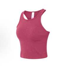 Camiseta de tirantes corta Ebb To Street de Lululemon | Construcción sin costuras | Textura acanalada minimalista | Sujetador incorporado con copas extraíbles | Absorción de humedad y estiramiento en cuatro direcciones | Prenda esencial para ir del estudio a la calle - Rosa Fucsia - Ver 3