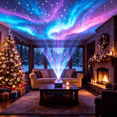 Đèn ngủ LED chiếu hình 2 trong 1, hình sao Bắc cực và sóng biển, đèn chiếu lãng mạn dùng nguồn USB, thích hợp trang trí phòng ngủ, nhà cửa, quà tặng cho kỳ nghỉ, cắm trại, tiệc tùng và mọi dịp.