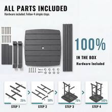 3-Piece HDPE Bar-Height Patio Bistro Set 42.1" Square High Top Pub Table + 2 Bar Chairs All-Weather Outdoor Dining Set Gray - 灰1 - 查看 6