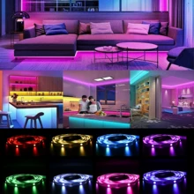 单条电池盒供电（标准电池）RGB LED灯带，采用3535 SMD LED，配备24键红外遥控器，可调光和变色，便携式室内外装饰照明，适用于房间、露营、派对等场合。 - Battery Box - 24 Key 3535 RGB - 查看 5