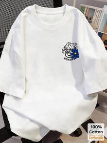 Summer New Arrival Short Sleeve Mid-Length T-Shirt For Women, Cute Printed Stylish White Tops Casual - White - View 2