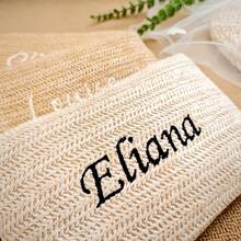 Personalized Embroidered Straw Clutch Bag, Women's Raffia Makeup Bag, Customizable Name/Letter Zipper Pouch, Boho Style Woven Handbag, Beach Holiday Clutch, Bridal Bridesmaid Wedding Purse, Bachelorette Party Gift, Travel Organizer, Unique Gift - Multicolor - View 3