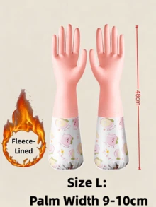 Guantes de goma para lavar platos, asistente de limpieza útil para amas de casa - Guantes de limpieza gruesos de goma, con forro impermeable y cálido, adecuados para el lavado y la limpieza de invierno - B - Ver 19