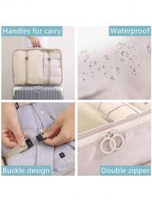 8pcs Lightweight Packing Cubes - Includes Shoe Bag, Clothes Organizer System Suitable For Backpack/Suitcase, Essential For College Dorm & Travel - Multicolor - View 6