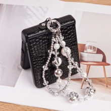 CHOKBODY 1 Set Glossy Textured Luxury Style Crocodile Embossed Faux Leather Folding Phone Case With Hinge Protection Strap And Fashionable Phone Lanyard, Compatible With Samsung Galaxy Z Flip 8/7/7FE/6/5/4 5G Foldable Phones - Black - View 11