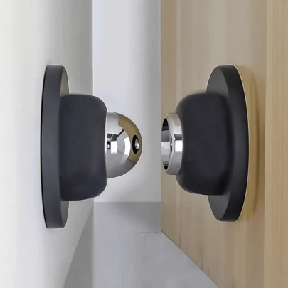 1/2 قطعة موقف باب قوي مقاوم للصدمات، ذو لاصق ثنائي الجانب، موقف باب ديكوري قصير بدون حفر، مناسب لغرفة النوم والمطبخ والحمام والفندق، سهل التركيب، مناسب للاحتياجات اليومية وديكور المنزل وتخزين المطبخ