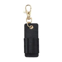 PU Leather Pen Case Keychain, Portable Pen Holder With Key Ring Clip | Universal Leather Pen Sleeve Keychain For Backpack | Lightweight Pen Case Keyring For Travel Pen Holder Keychain Leather | Protective Pen Pouch Clip For Pens & Styluses - Khaki - View 4