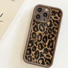 豹纹防震软硅胶手机壳，兼容 17 Pro Max/17 Pro/17 Air/17/16 Pro Max/16/16 Pro/16 Plus/16 E/15/15 Plus/15 Pro/15 Pro Max/11/12/13/4 Pro Max/XS/XR/11 Pro/11 Pro Max/12 Pro/12 Pro Max/13 Pro/13 Pro Max/7 Plus/14 Pro/14 Pro Max - 棕色豹紋 - 查看 4