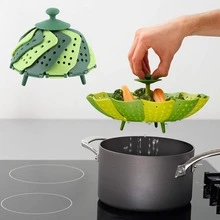 1pc Double-Layer Steamer Set, Heat-Resistant Folding Steamer Rack With Central Handle, Suitable For Steaming Fruits, Vegetables And Other Ingredients In The Kitchen - View 1
