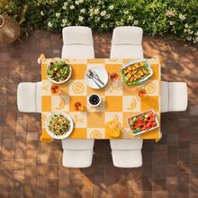 1pc Vibrant Lemon Bow Tablecloth, High Quality, Suitable For Spring/Summer Dining, Festivals, Indoor/Outdoor Use, Home Kitchen Decor, Restaurant Gift, Outdoor Decoration - Multicolor - View 2