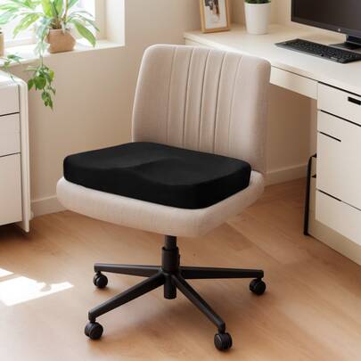 1pc Thick Memory Foam Seat Cushion, Tailbone & Lumbar Support, Office Chair Pad, Car Booster Seat, Extra Large