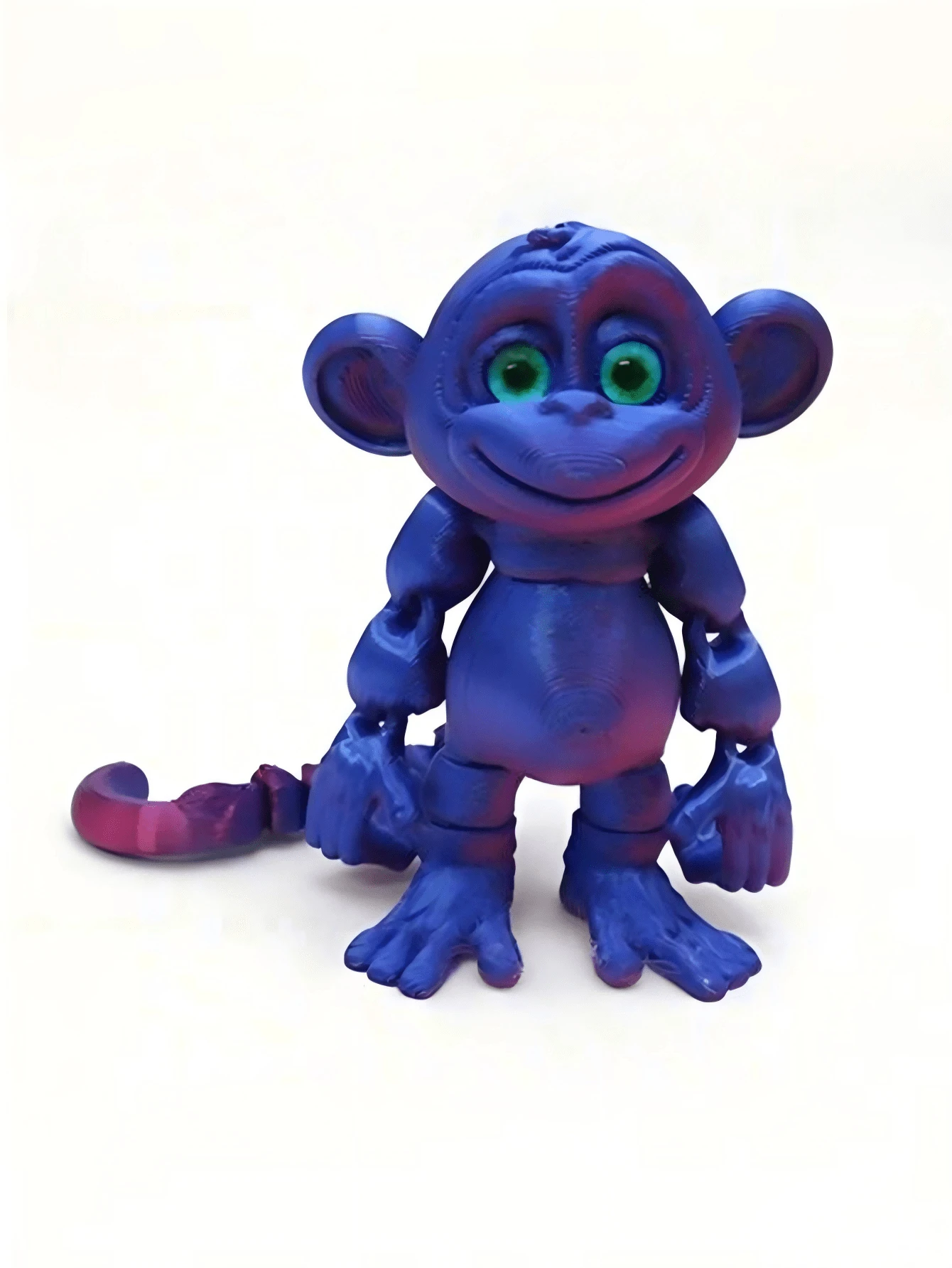 3D Printed Monkey Model Toy, Random Eye Color, Stress Toy, Sensory Toy, Children's Toy, Cute And Portable, Colorful, 3D Printed Monkey Model Ornament, Realistic Animal Ornament, Suitable For After-School, Holidays, Easter, Birthday And Party - Multicolor - View 1