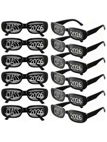 1pc 2026 Graduation Party Glasses, DIY Creative Novel Graduation Party Photo Booth Props, Graduation Party Decorations, Graduation-Themed Party Gifts, Graduation Ceremony Party Supplies, Interesting Graduation Ceremony Decorative Glasses, 2026 Graduation Ceremony Party Accessories - 查看 1