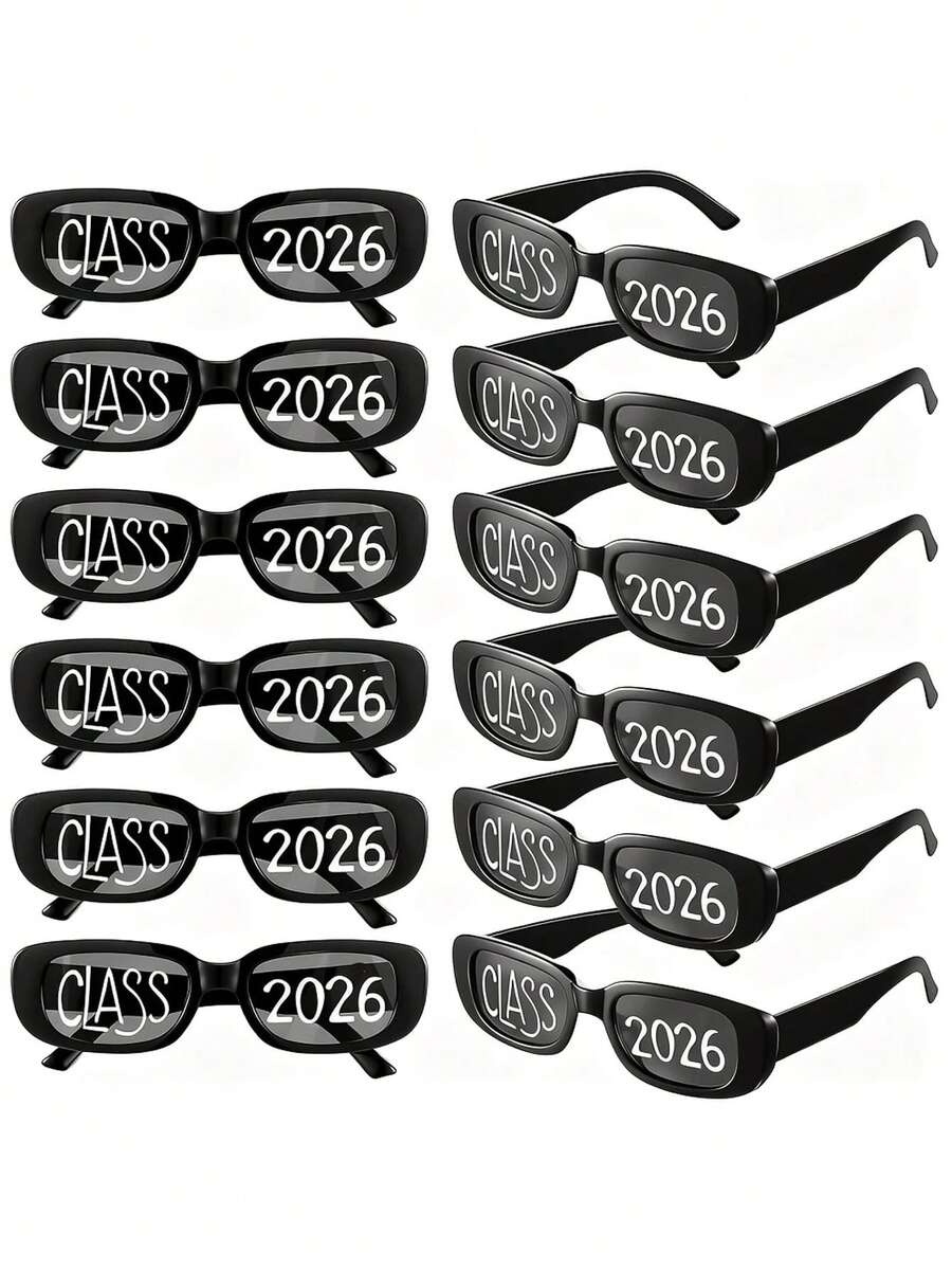 1pc 2026 Graduation Party Glasses, DIY Creative Novel Graduation Party Photo Booth Props, Graduation Party Decorations, Graduation-Themed Party Gifts, Graduation Ceremony Party Supplies, Interesting Graduation Ceremony Decorative Glasses, 2026 Graduation Ceremony Party Accessories - 查看 1