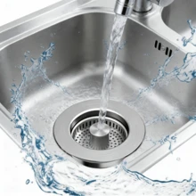 3 In 1 Kitchen Sink Drain Strainer And Stopper, 304 Stainless Steel Pop-Up Anti-Clogging Basket Strainer, Fast Drainage Kitchen Sink Plug For Standard 3-1/2" Drain Hole - Silver-gray - View 7