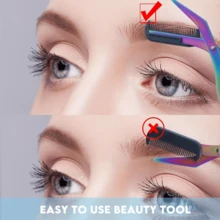 2026 Nouveaux ciseaux à sourcils avec peigne (1 paire de ciseaux + 1 peigne), unisexe, conçus spécifiquement pour la mise en forme et le toilettage des sourcils, manche antidérapant pour un trimming et un retrait des cils faciles, convient comme outil de beauté de maquillage, set de coupe de sourcils 1/2, mise en forme précise, outil de beauté sans parfum pour débutants, accessoire d'épilation unisexe, salon, beauté, essentiel de voyage, accessoire de salle de bain, set de coupe de sourcils à deux mains - Plusieurs styles - Voir 7