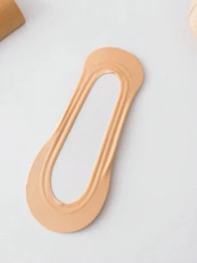 1/3/5 Pairs Women's Nude Lightweight Nylon Invisible Socks, Inner Liner Socks, No-Show Socks, Non-Slip, Suitable For Business And Casual Occasions, Can Be Paired With Flats, High Heels, Casual Shoes, Sneakers And Other Shoe Styles, Perfect For Work, Shopping, Walking, Parties, Daily Wear At Home. For Mothers - Beige - View 5