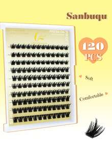 100/120 PIEZAS de pestañas individuales con adhesivo pre-aplicado, estilo C-Curl, sin pegamento, suaves y cómodas, autoadhesivas, fáciles de aplicar y retirar, banda ultra fina, aspecto de volumen, pestañas 3D de visón, aspecto húmedo, aspecto manga, pestañas postizas DIY - Ver 7
