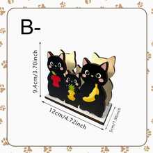 1pc Cute Black Cat Wooden Tissue Box Holder, Creates Warm And Whimsical Dining Atmosphere, Practical Napkin Dispenser For Kitchen Cabinet, Summer Home Decor, Perfect Holiday Gift, Upright Tabletop Decor For Afternoon Tea, Cafe And Modern Living Room - Multicolor - View 12